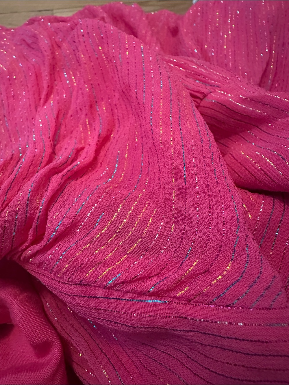 Sparkling Fuchsia Button-Front V-Neck Dress